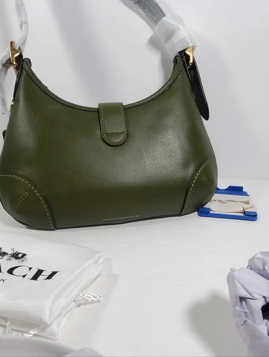 Coach Hamptons HoBo Bag in Brass/Olive Glovetanned Leather NWT - Picture 7 of 7